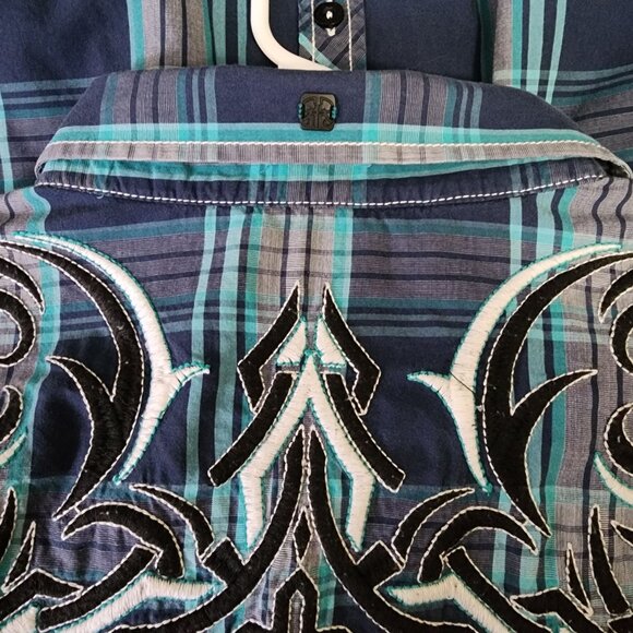 Roar Men's Embroidered Slim Fit XL Long Sleeve Shirt - Picture 9 of 9